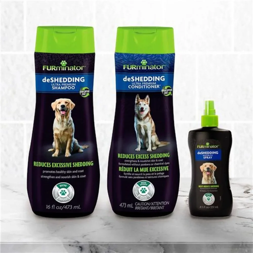 DeShedding Kit, deShedding Shampoo, deShedding Conditioner, deShedding Waterless